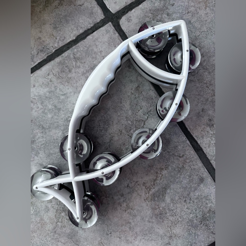 White and Silver Tambourine